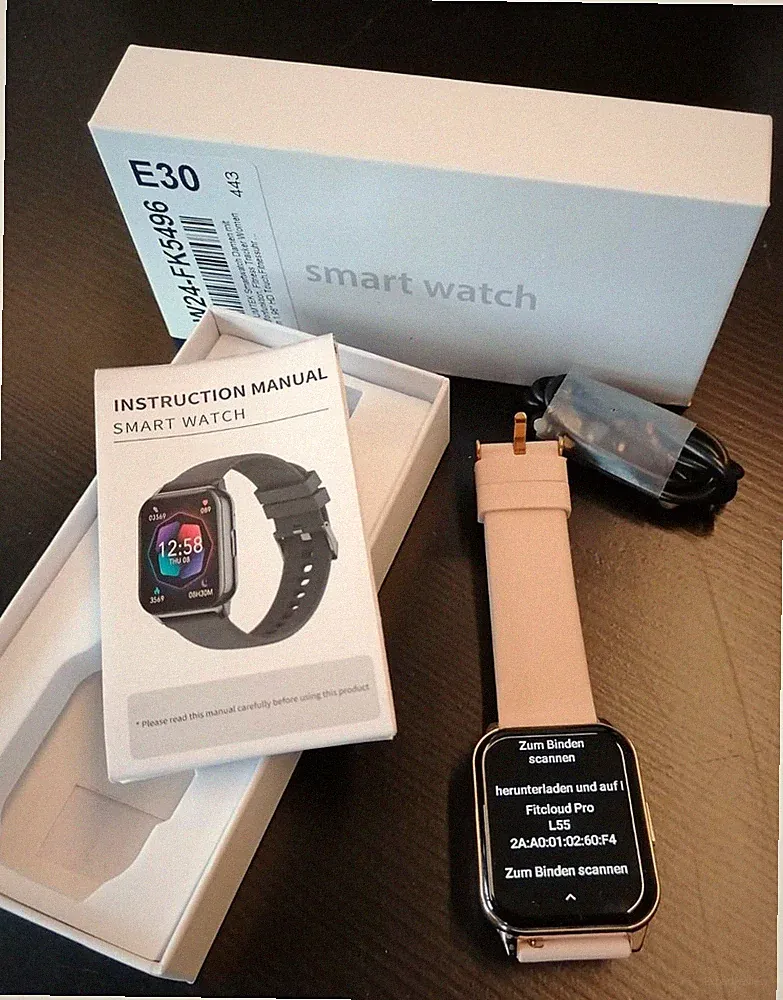 KIPTUMTEK L55 Smartwatch 1.96" Damen Fitness Tracker Puls Schlaf rosa unbenutzt