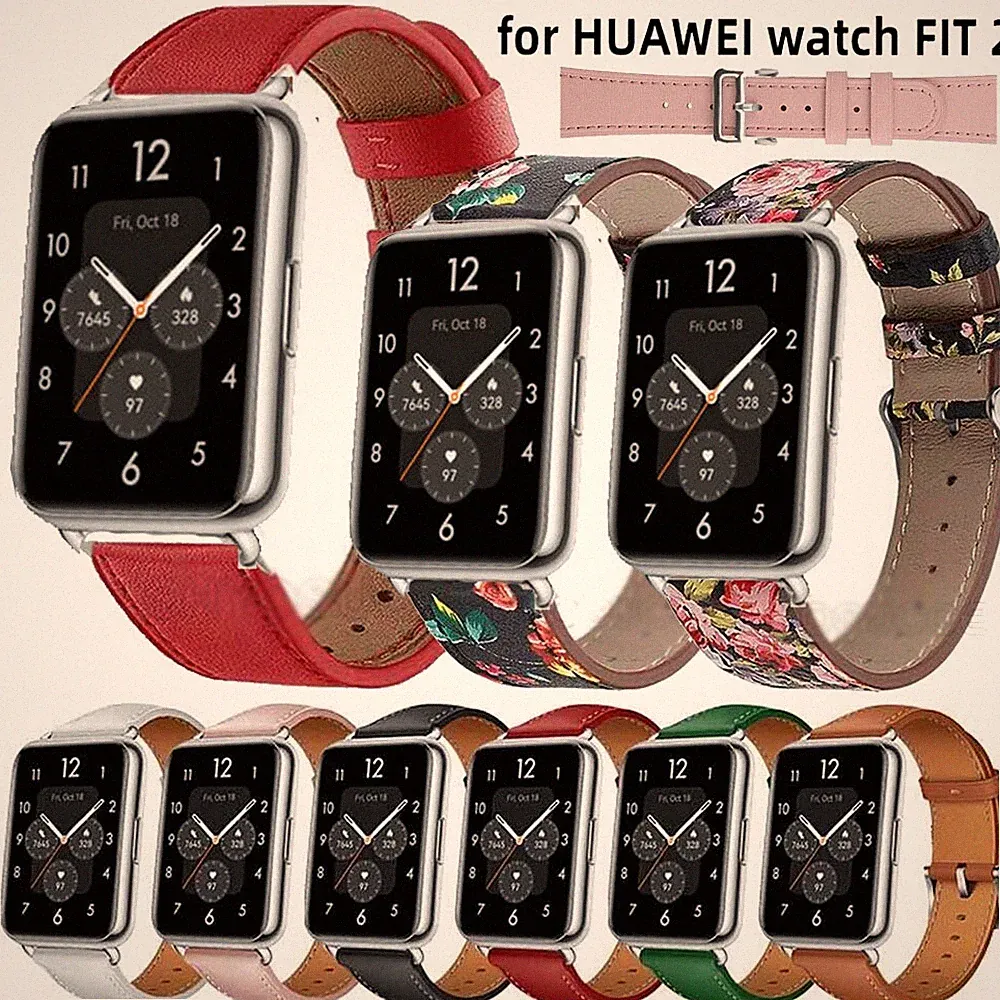 Klassisch Echtes Leder Armband Für Huawei Watch Fit 2 Smart Watch Ersatz Band