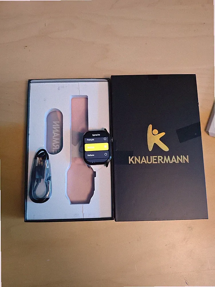 Knauermann PRO 3 Schwarz Gesundheitsuhr Smartwatch mit Telefoniefunktio Puls Ekg