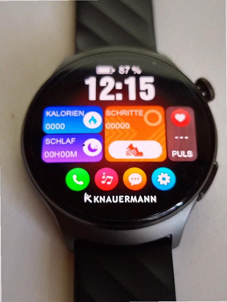 Knauermann PRO 4 EKG-Gesundheitsuhr mit Telefonfunktion – Smartwatch in Schwarz