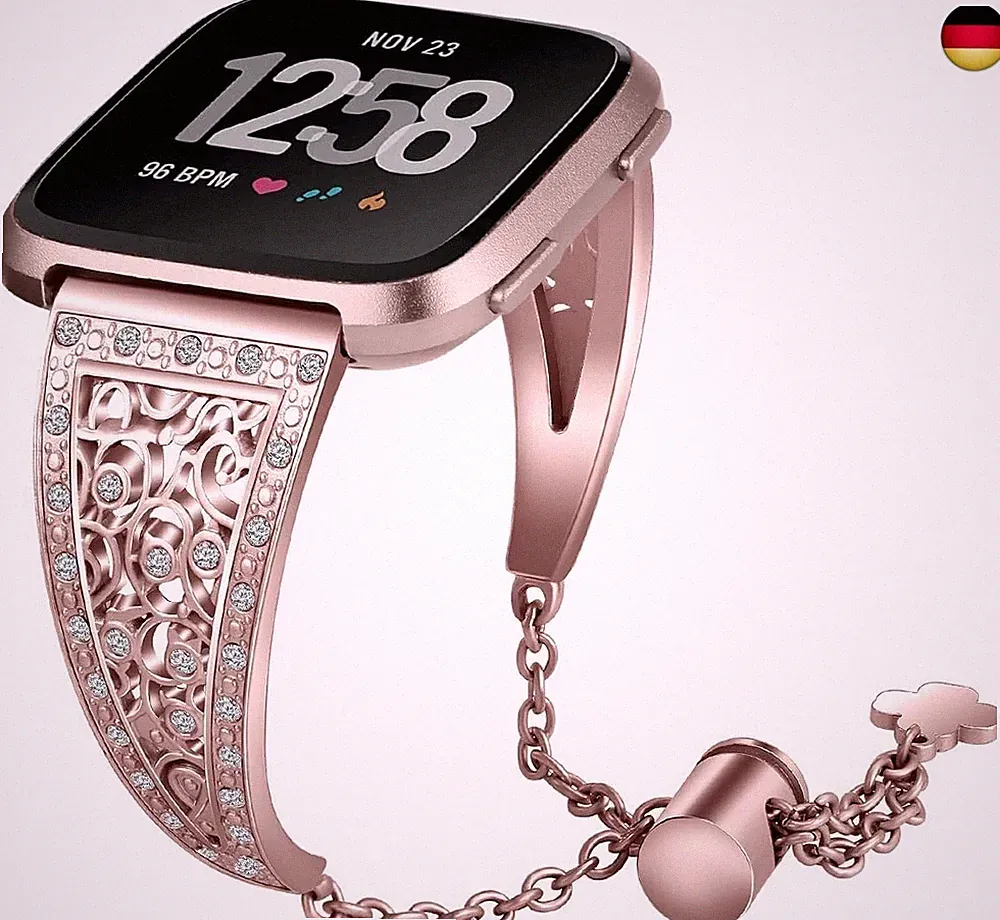 Kompatibel mit Fitbit Versa 2 Armband Frauen, Schlank Kristall Bling Glitzer Sch