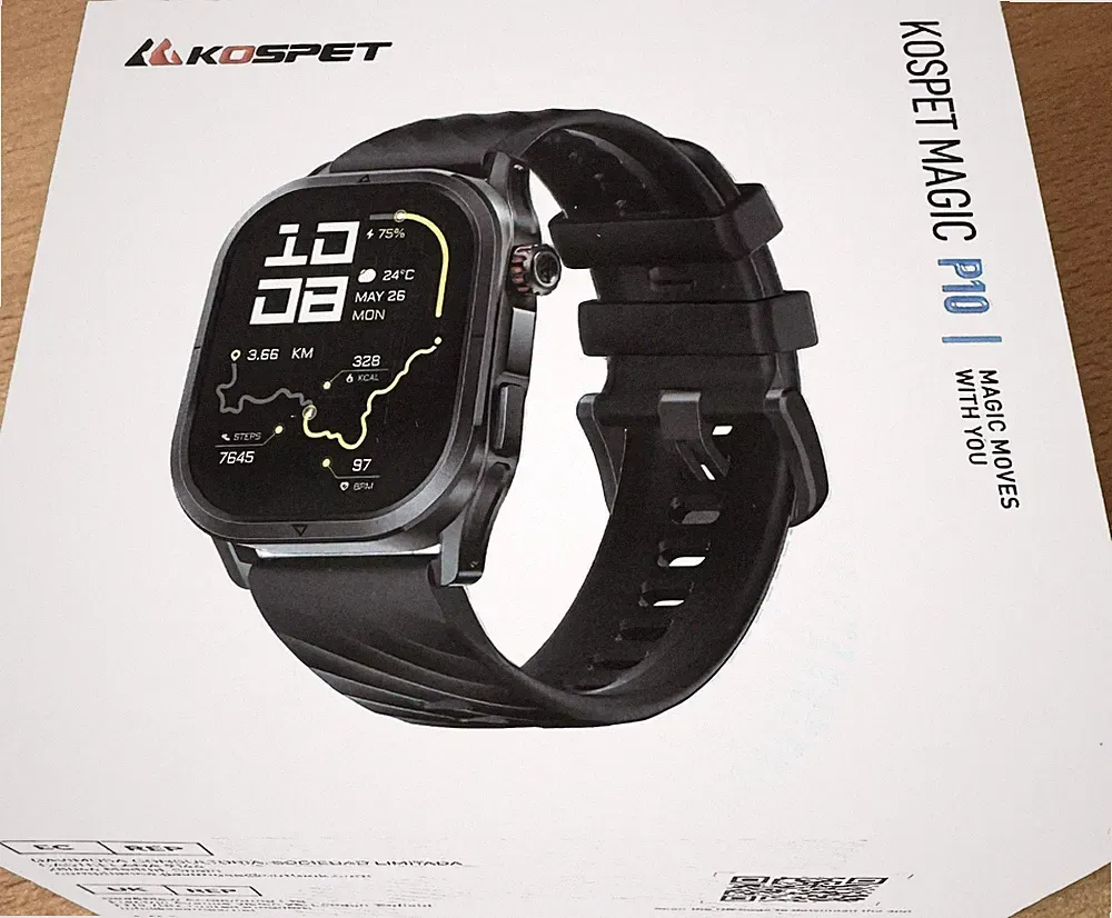Kospet Magic P10 Bluetooth - GPS - Smartwatch + neuwertiges Edelstahl - Armband