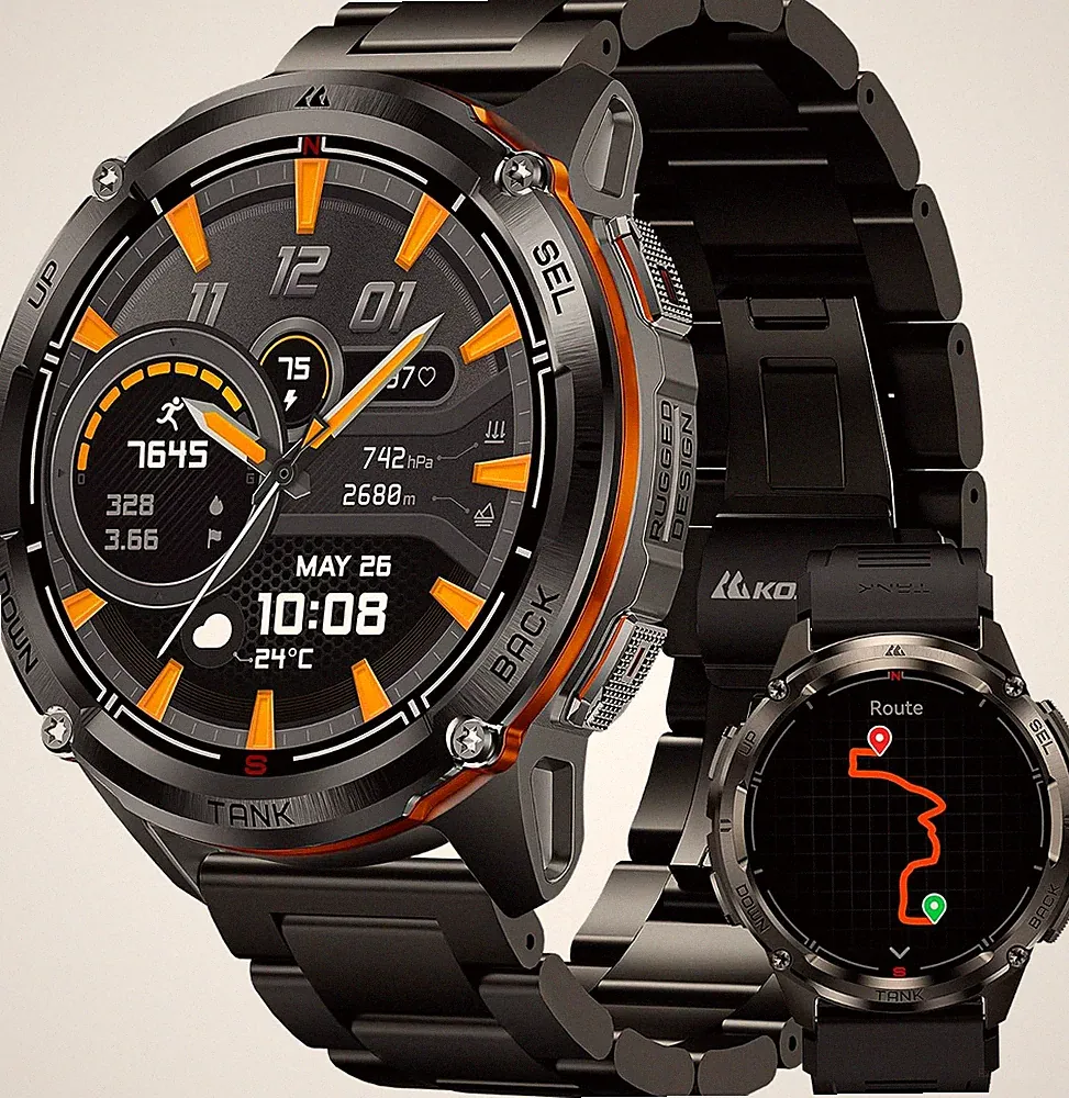 KOSPET T3 Ultra 2 Smartwatch Herren GPS 50M Edelst