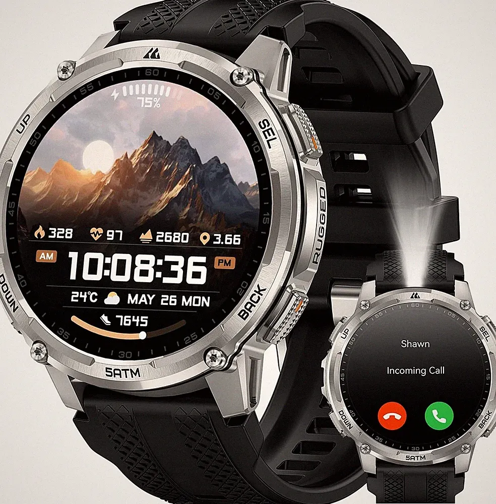 KOSPET T4C GPS Smartwatch Herren 1,5 Zoll AMOLED