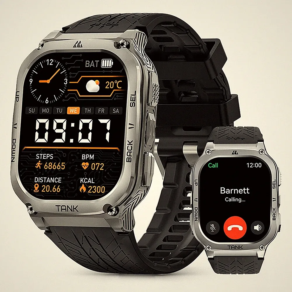 KOSPET TANK M3 Smartwatch für Herren 60 Tage lange Akkulaufzeit 50M Wasserdicht