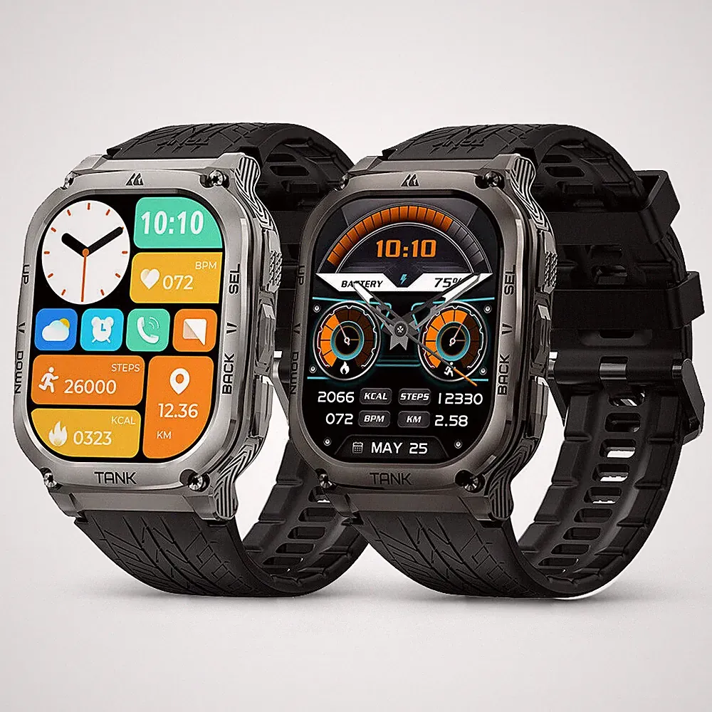 KOSPET TANK M3 Smartwatch Herren 480mAh 60 Tage Akkulaufzeit 50M Wasserdicht