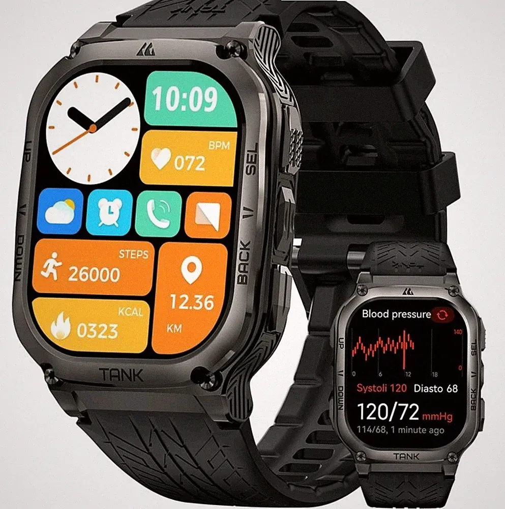KOSPET TANK M3 Smartwatch Herren 480mAh 60 Tage Akkulaufzeit 50M Wasserdicht