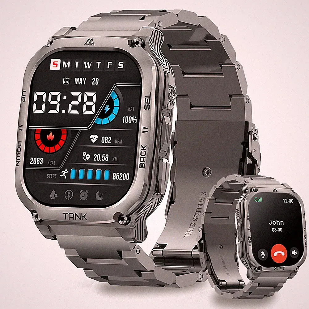 KOSPET TANK M3 Smartwatch Herren Smartwatches 480mAh Batterien 50ATM Wasserdicht