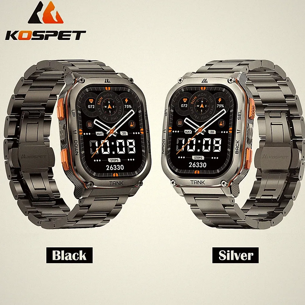 KOSPET®TANK M3 ULTRA Military Smartwatch 15 Tage Akkulaufzeit 50m Wasserdicht