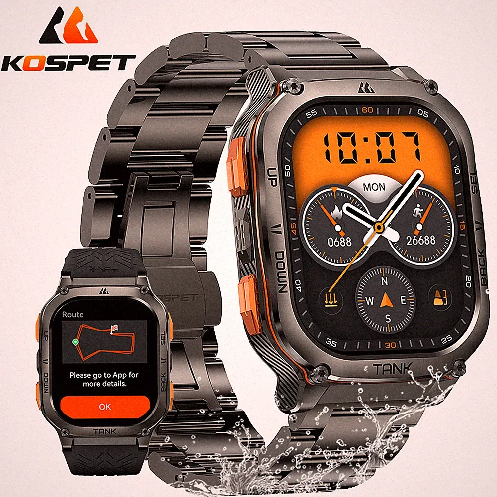 KOSPET®TANK M3 ULTRA Military Smartwatch Dual GPS 15 Tage Batterie 5ATM/IP69K