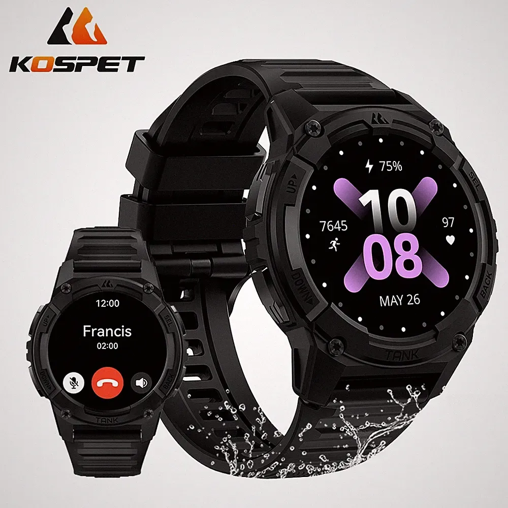 KOSPET® TANK S2 GPS Smartwatch Damen 5ATM Wasserdicht 3-52 Tage Akkulaufzeit