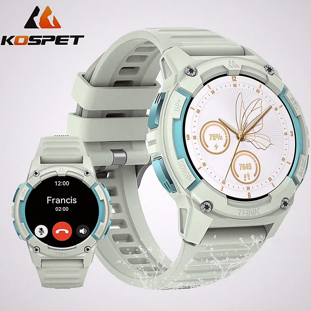 KOSPET® TANK S2 Smartwatch - Fitnesstracker & GPS Smartwatch 50m Wasserdicht