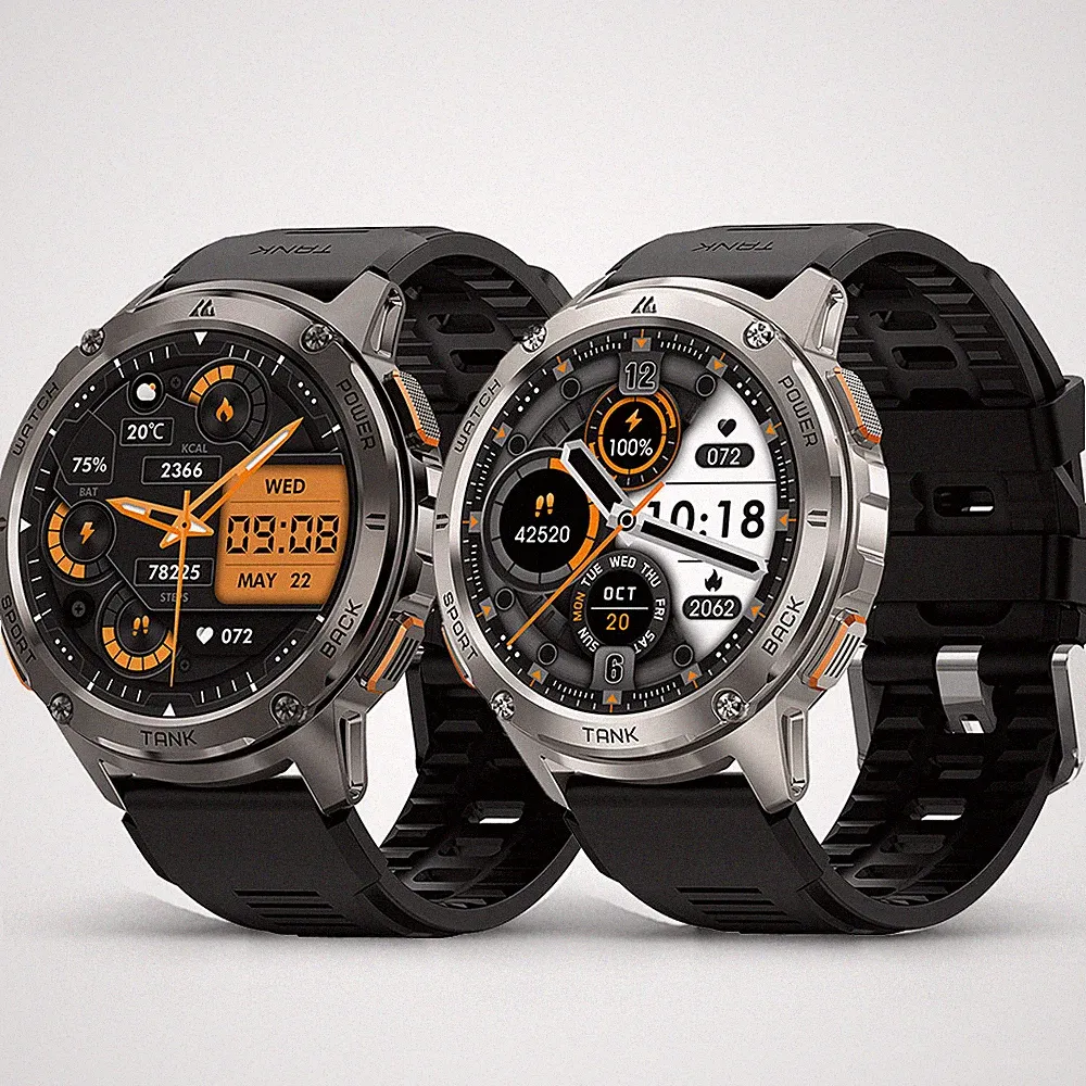 KOSPET TANK T3 Smartwatch Herren 500mAh 5 ATM Wasserdicht Watch für Android iOS