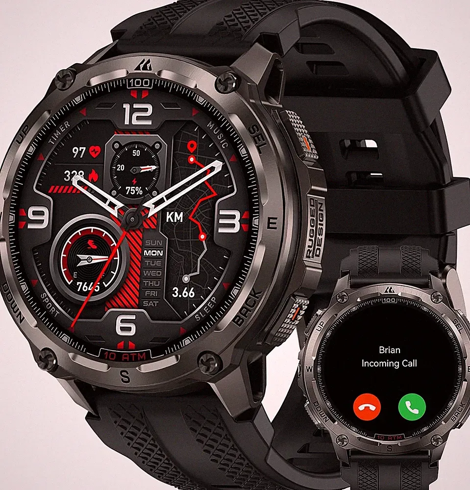KOSPET TANK T4 GPS Smartwatch Herren Militär Edelstahl 1,43 Z