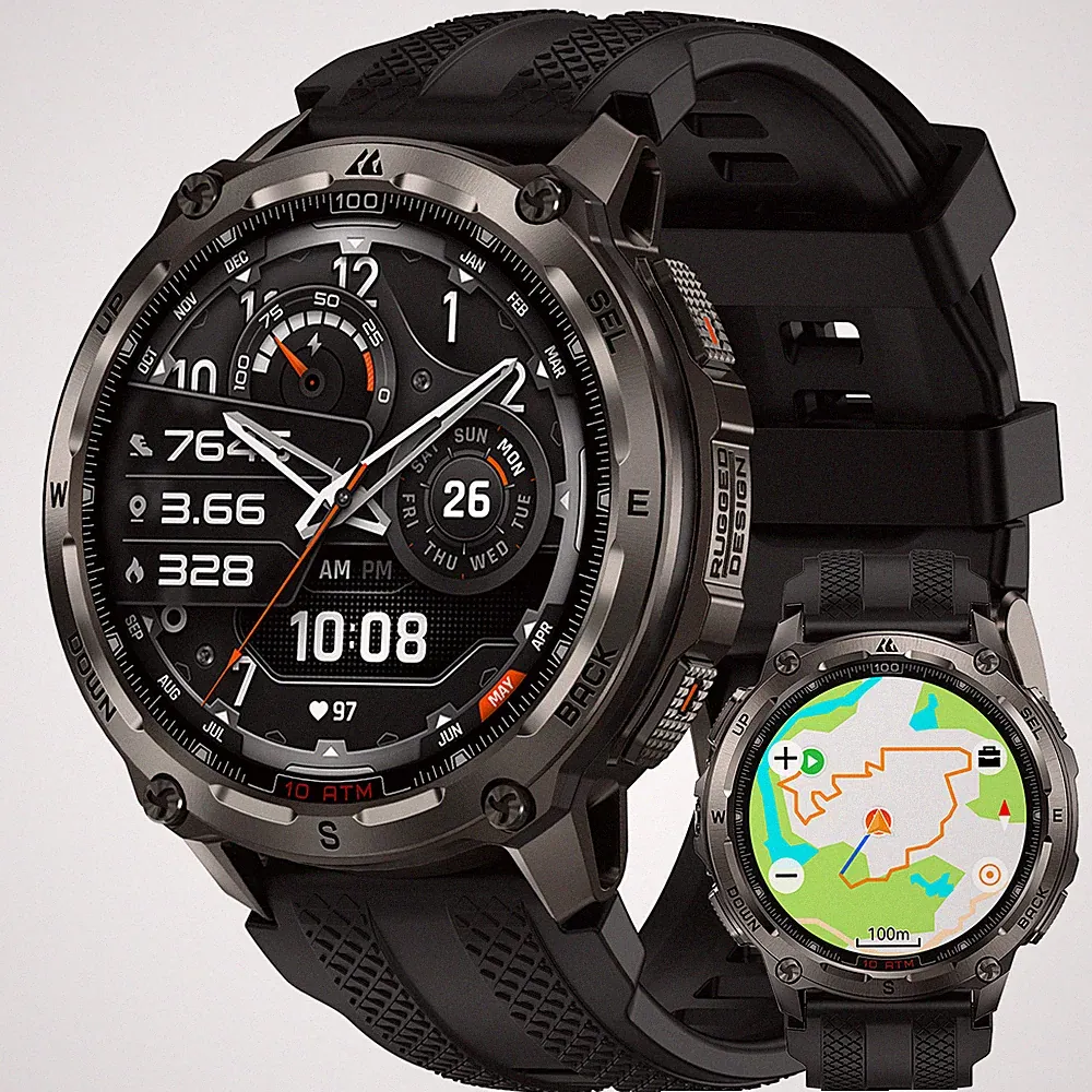 KOSPET TANK T4 Smartwatch Herren Voll Edelstahlgehäuse Globale Offline-Karten
