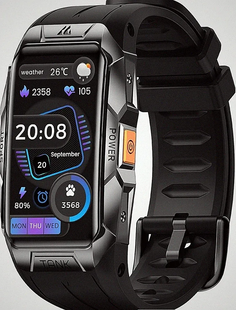 KOSPET TANK X1 Smartwatch Herren Fitnessuhr 100Mwasserdicht 24H Schlaf-Tracking