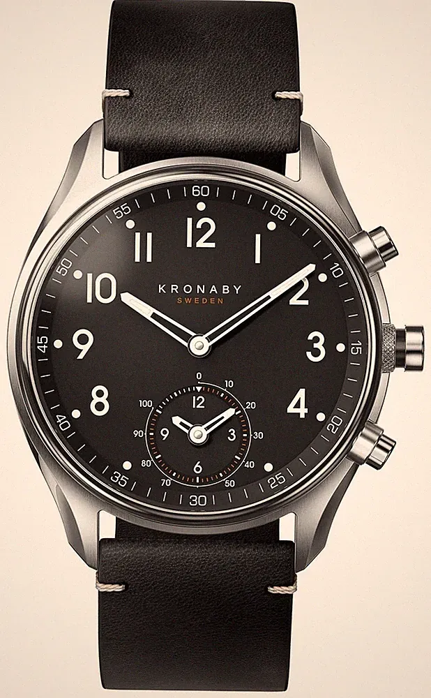 Kronaby Apex Hybrid-Smartwatch (43 Mm), Schwarzes Zifferblatt / Schwarzes
