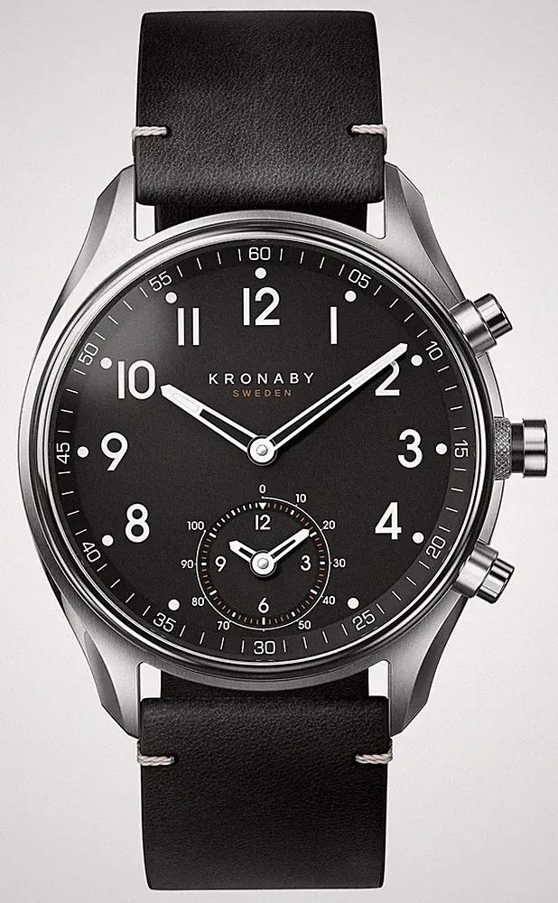Kronaby Apex Hybrid-Smartwatch (43 Mm), Schwarzes Zifferblatt / Schwarzes