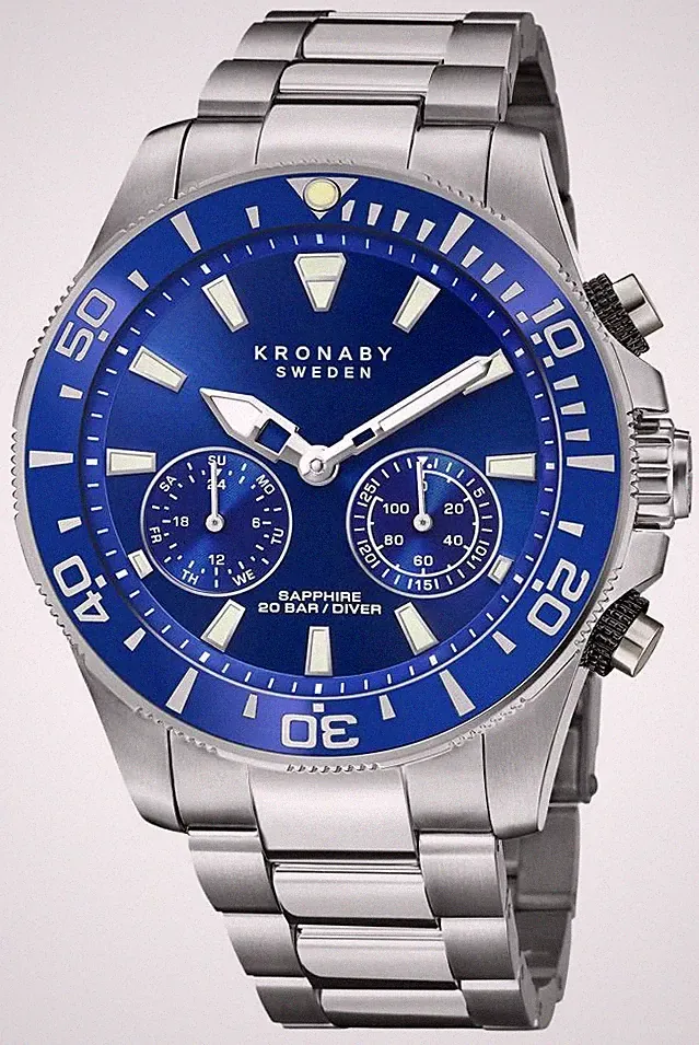 Kronaby Diver Hybrid-Smartwatch (45,7 Mm), Blaues S3778/1 Uhr