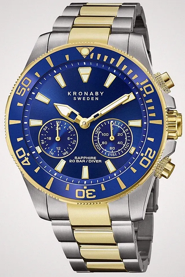 Kronaby Diver Hybrid-Smartwatch (45,7 Mm), Blaues Zifferblatt / S3779/1 Uhr