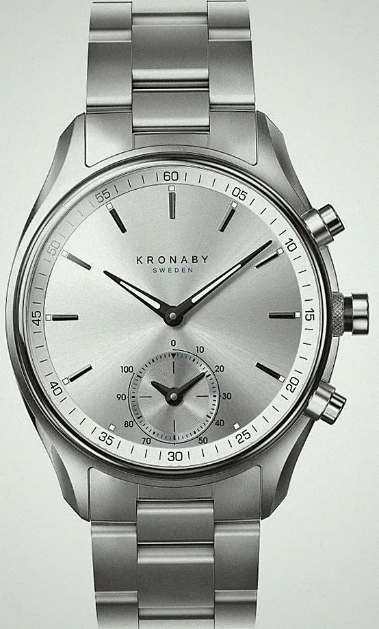 Kronaby Sekel Hybrid-Smartwatch (43 Mm), Silbernes Zifferblatt / S0715/1 Uhr