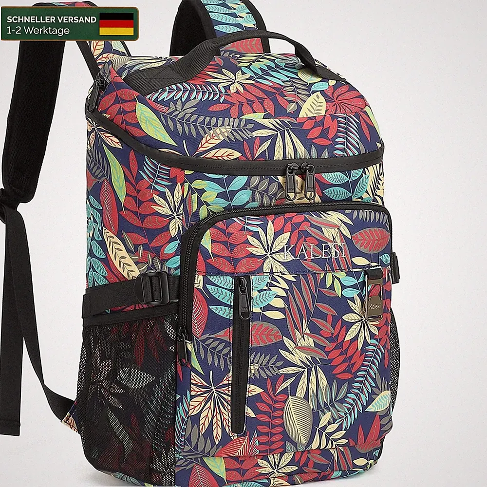 Kühlrucksack Isoliert 36 Dosen Auslaufsicher Reise Camping Rucksack für Damen