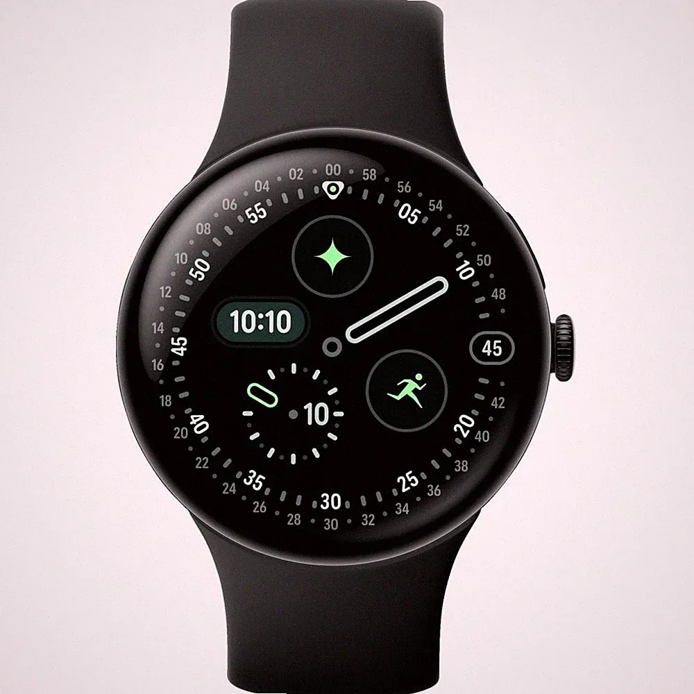 Kundenrücknahme ~ Google Pixel Watch 4 45 Wi-Fi Smartwatch Obsidian 150-215mm