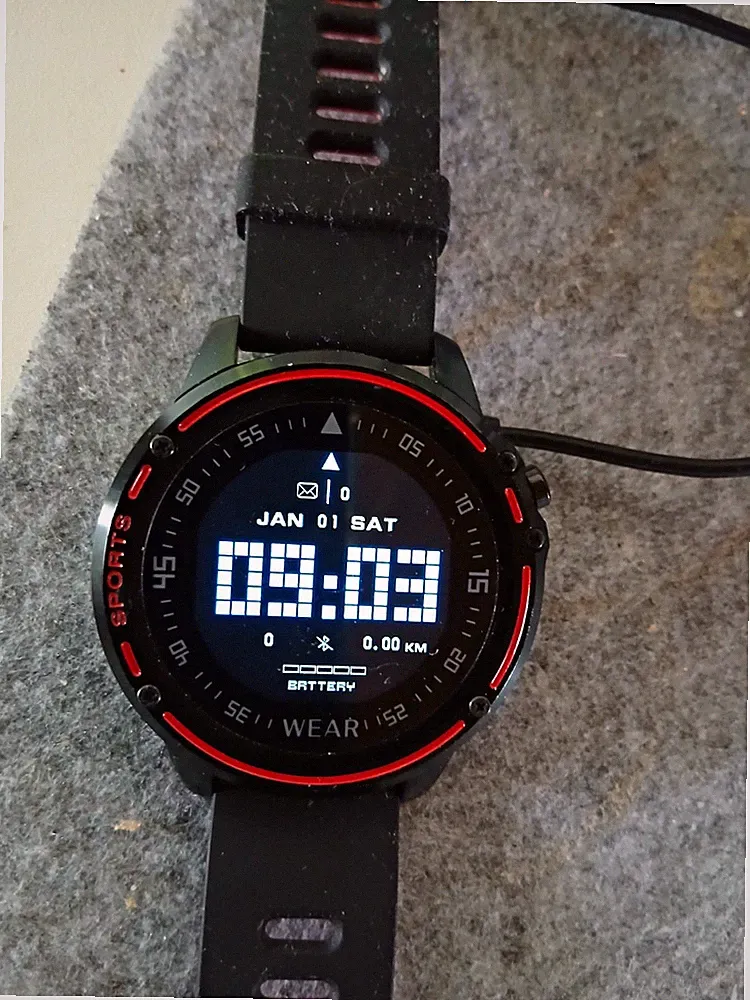 L8 smart wear Smartwatch 52 mm Herzfrequenz Silikonarmband schwarz/rot