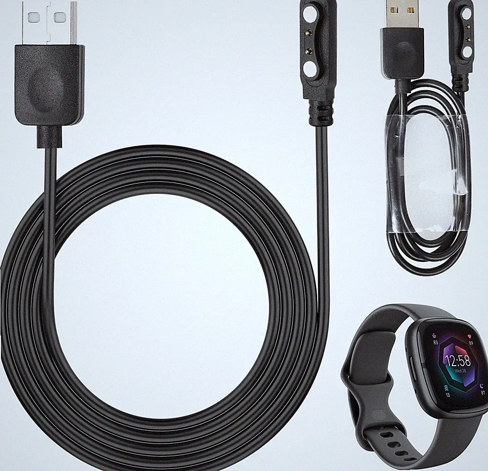 Ladekabel Magnetisch 2-polig für Smartwatch Zubehör Schwarz 4mm Abstand