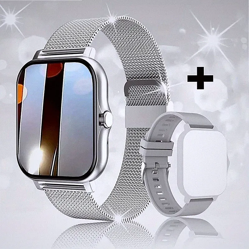 LAXASFIT Smartwatch Herren Damen Fitness Tracker Bluetooth Anruf Touchscreen