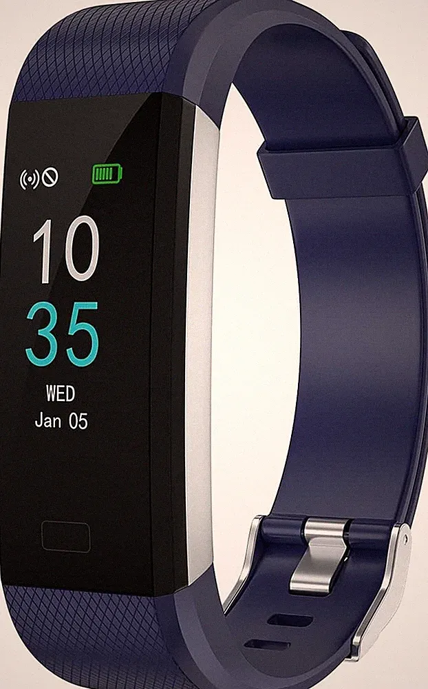 LEBEXY Fitness Armband Schrittzähler GPS Tracker mit Kalorienzähler Blau