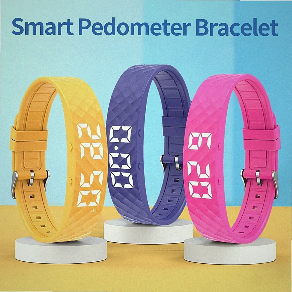 LED Digital Smart Armband Wasserdichte Smartwatch Schrittzähler Smartband Wecker