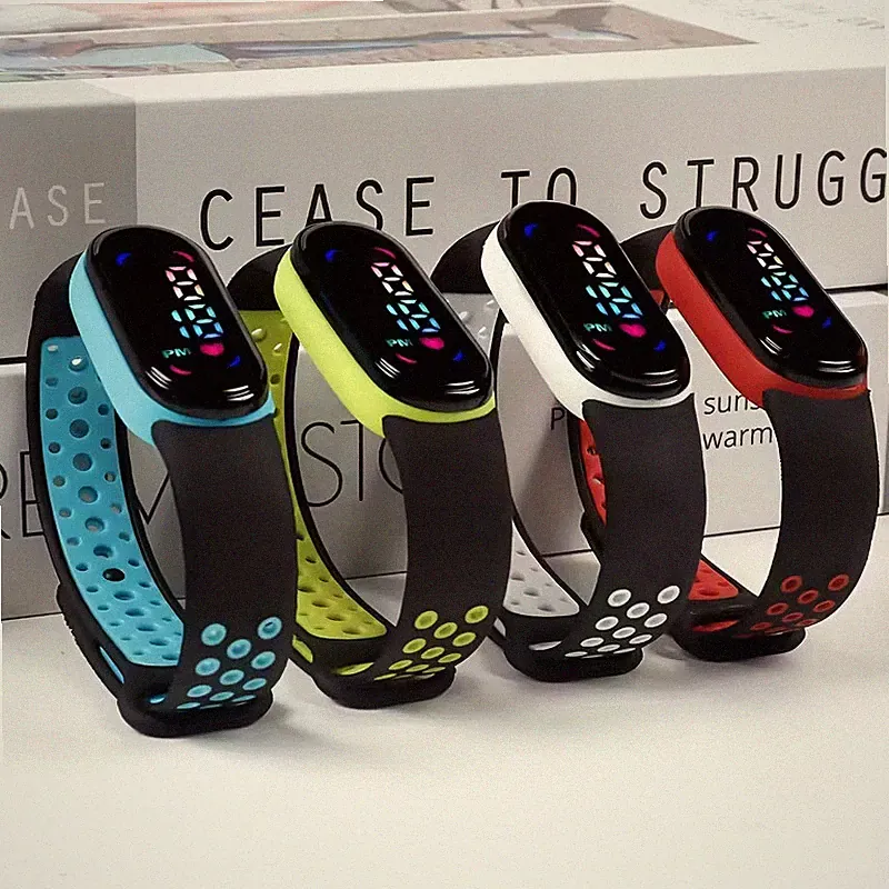 LED Fitness Armband Uhr mit Display – Sport Smartwatch für Kinder & Erwachsene
