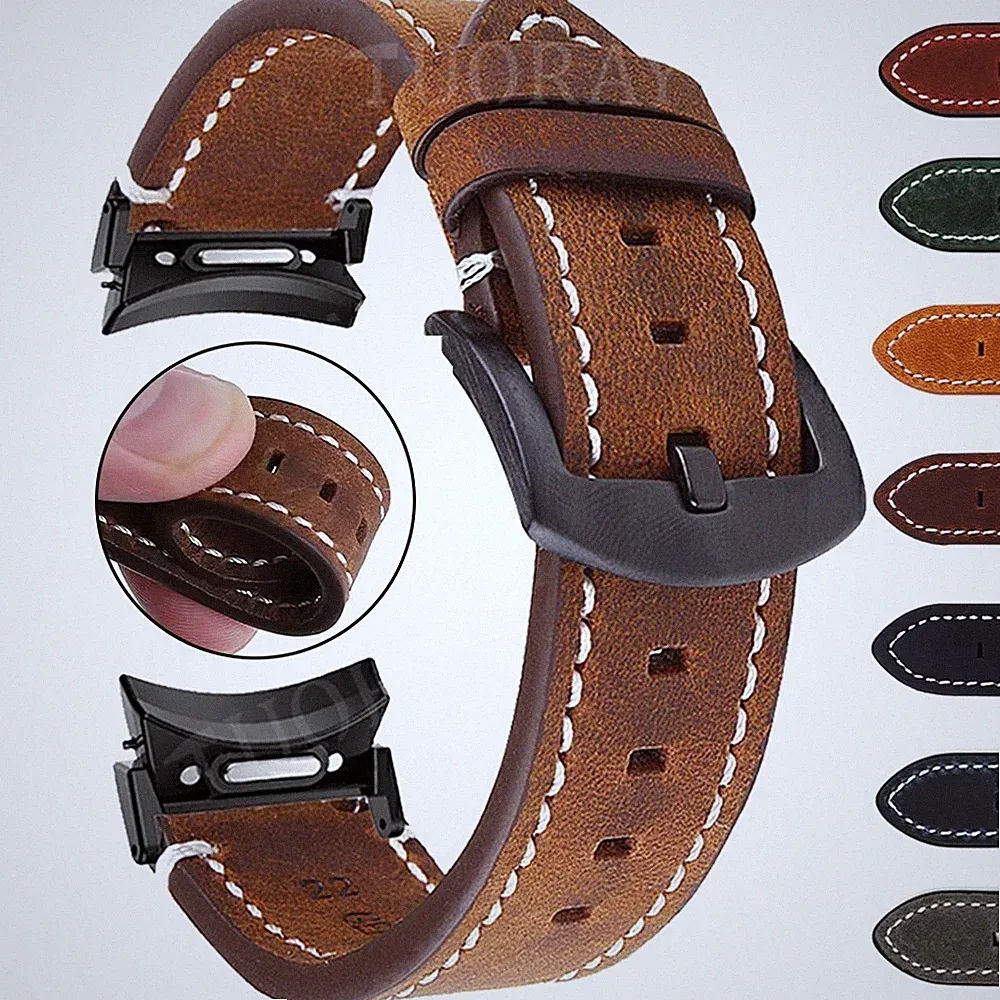 Leder Armband Strap Für Samsung Galaxy Watch 4 5 6 7 EF Ersatz Band Smartwatch