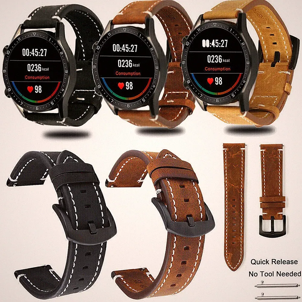 Leder Ersatz Armband für Fossil Q Explorist HR Gen 6/5/5E/4 Carlyle Garrett HR