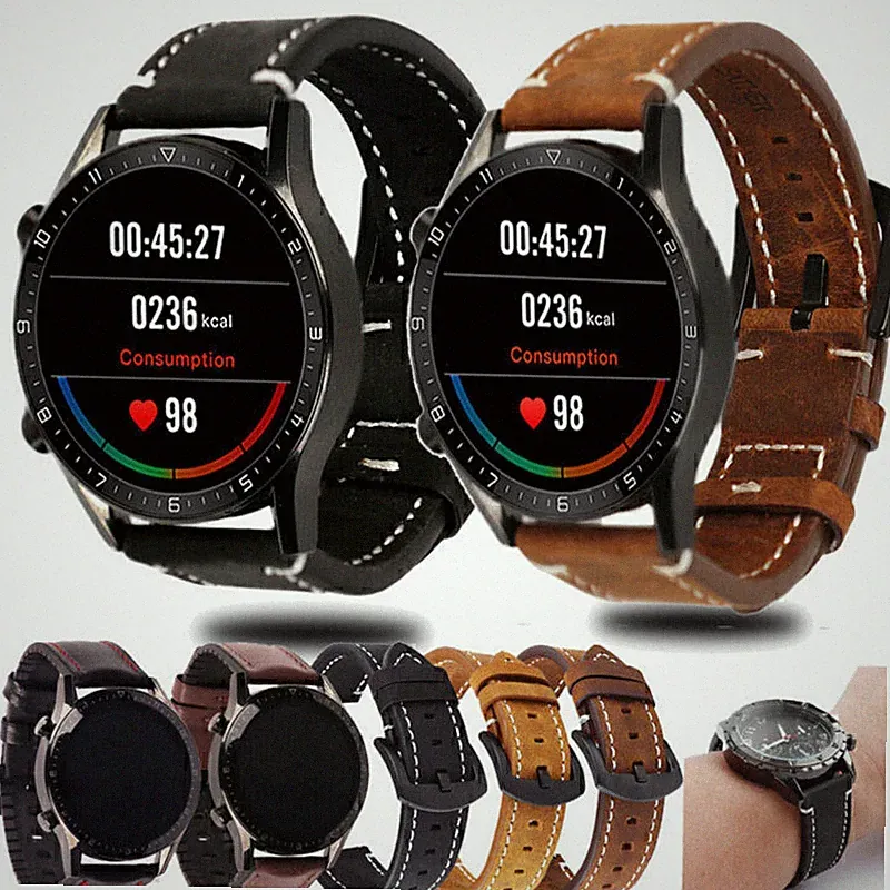 Leder Silikon Armband für Samsung Galaxy Watch 3 41 45mm| 6 5 4 40 44 43 47mm S3
