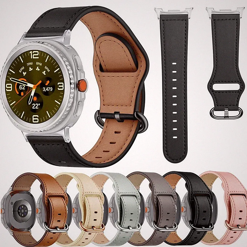 Leder Smartwatch Armband für Samsung Galaxy Watch 9 / 8 / 8 Classic Dornschließe