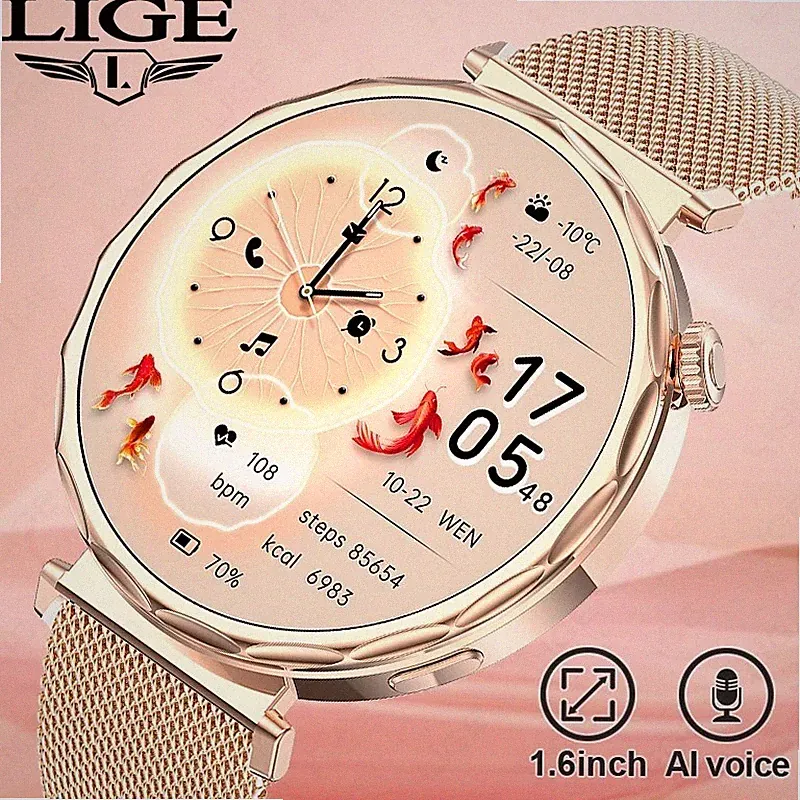 LIGE Smartwatch 2025 - Voller Touchscreen / Bluetooth Anruf / Fitness Sport Uhr