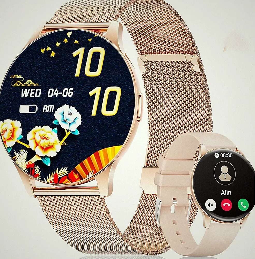 LIGE Smartwatch Damen(2 Armbändern),1.43" HD AMOLED Display Smartwatch Mit Telef