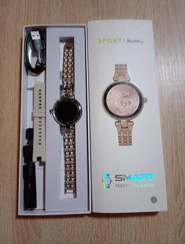 LIGE Smartwatch Damen mit Telefonfunktion 1.32" Diamant Fitnessuhr iOS Android