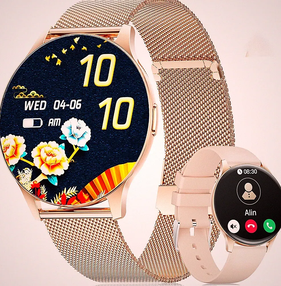 LIGE Smartwatch Damen mit Telefonfunktion, Fitnessuhr, Sportuhr mit 2 Armbändern