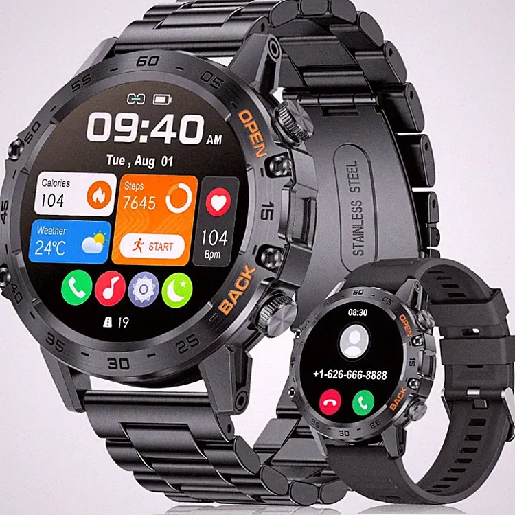 LIGE Smartwatch Herren 1,39 Zoll mit Telefonfunktion, 111 Sportmodi, Schwarz