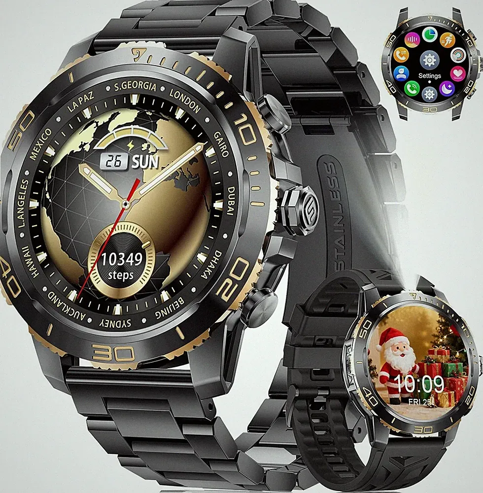 LIGE Smartwatch Herren 1,43" AMOLED 800mAh Akku Telefonfunktion IP68 Schwarz