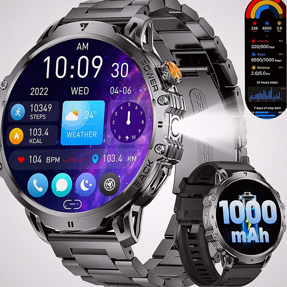LIGE Smartwatch Herren 1,85 Zoll HD Display Wasserdicht 1