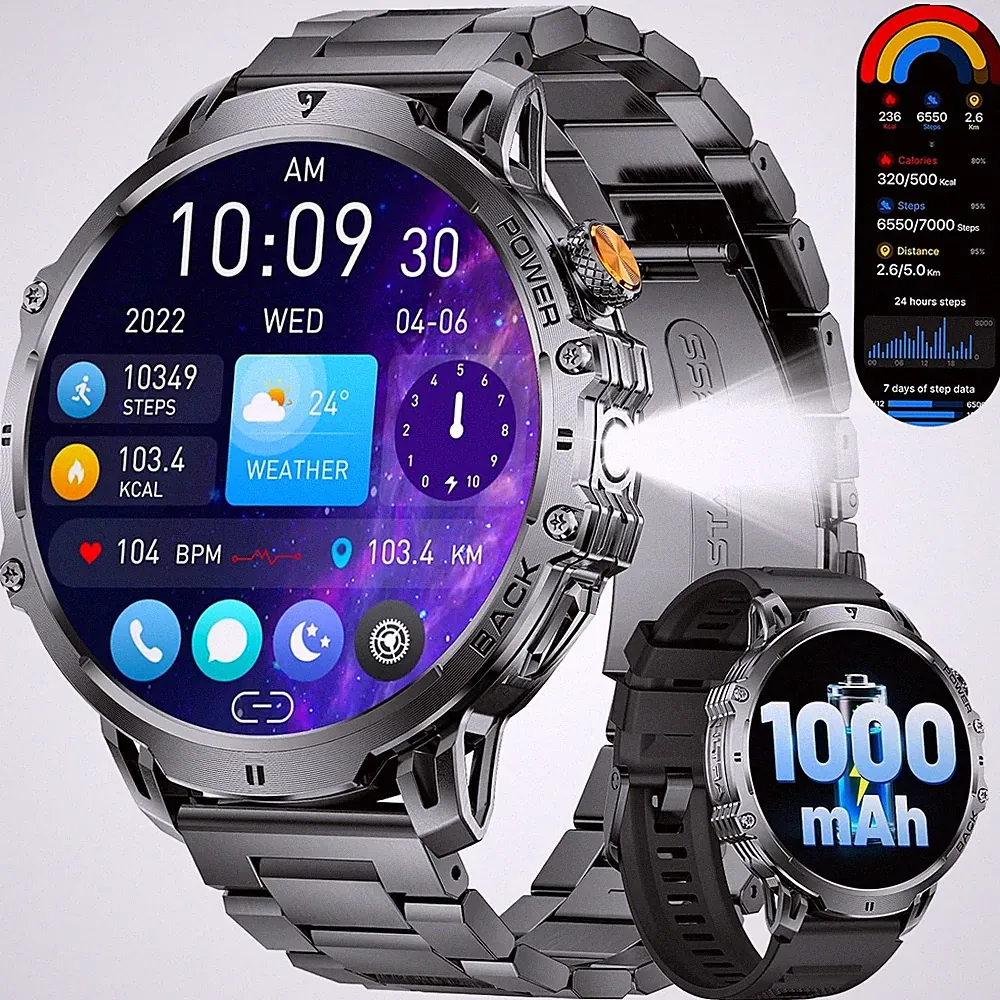 LIGE Smartwatch Herren 1,85 Zoll HD Touchscreen 1000 mAh