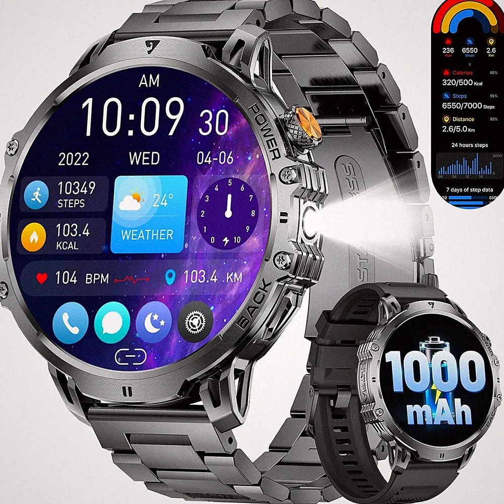LIGE Smartwatch Herren 1,85 Zoll HD Touchscreen Wasserdicht