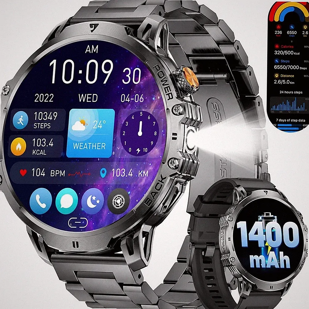 LIGE Smartwatch Herren 1,85 Zoll HD Touchscreen Wasserdicht