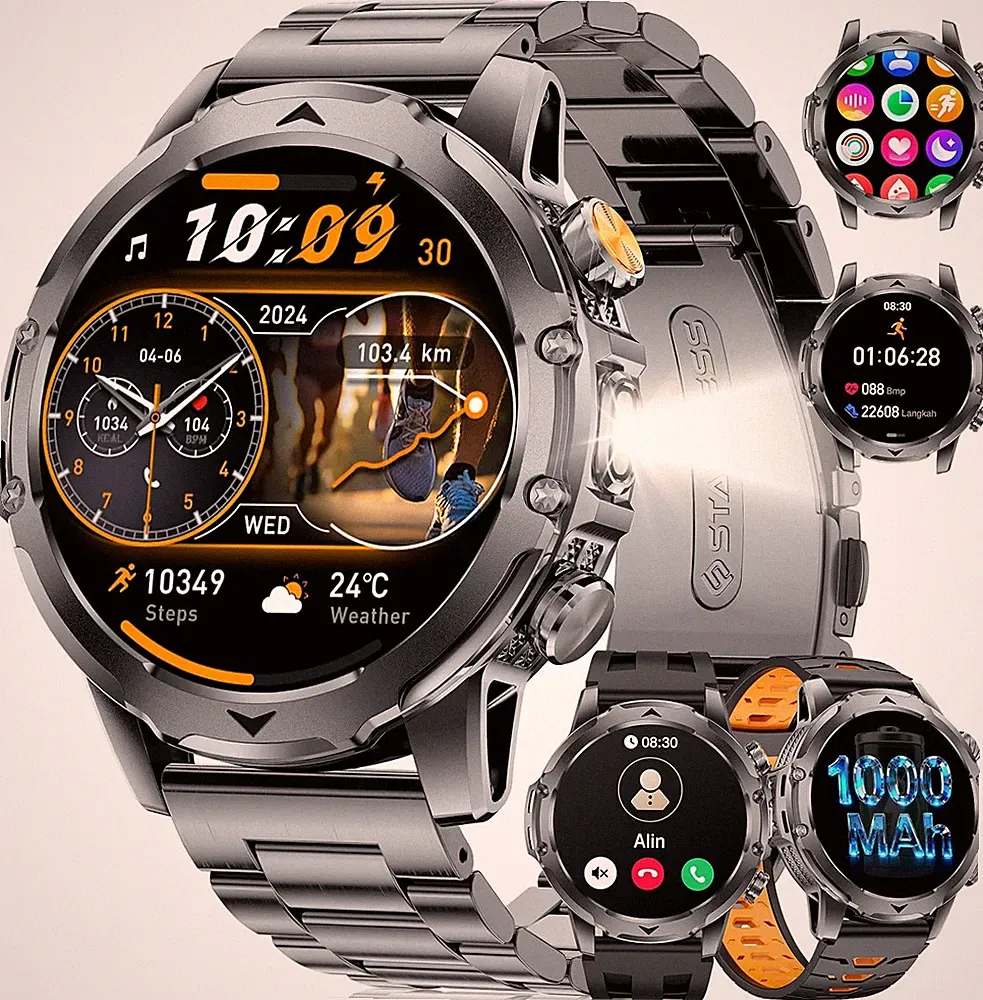 LIGE Smartwatch Herren-1000Mah Akku/1.53" HD Großes Display, Fitnessuhr Mit Tele