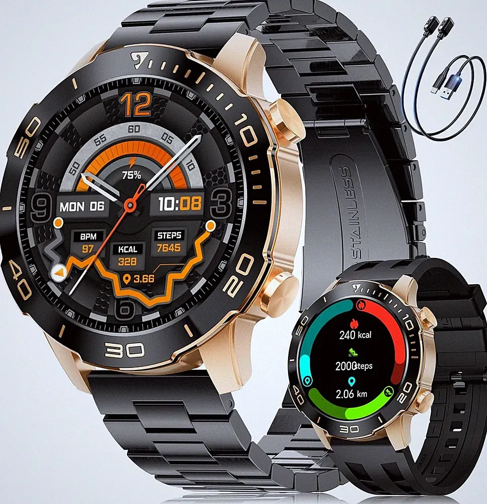 LIGE Smartwatch Herren AMOLED 24 7 Herzfrequenz Monitor