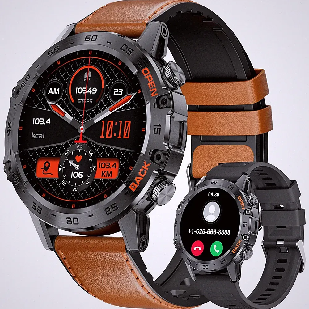 LIGE Smartwatch Herren mit Telefonfunktion 1,39 Zoll Militär Smart Watch mit 24H